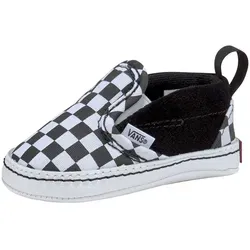 Vans IN Slip-On V Crib Lauflernschuh für Babys - Lauflernschuhe mit Schachbrettmuster und perfekter Passform für kleine Krabbler. Flexibel durch versteckte elastische Einsätze und bequem dank Canvas und Veloursleder.