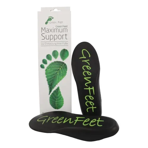 Green Feet Maximum Support Fersensporn Einlagen, orthopädische Schuheinlage für Spreizfuß und Senkfuß, Größe 41-42