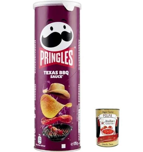 3x Texas BBQ Sauce 175 g – der unwiderstehliche Snack-Klassiker in der praktischen Dose – knackige Chips mit Barbequesauce-Geschmack – Pop. Play. Eat. + Italian Gourmet polpa 400g