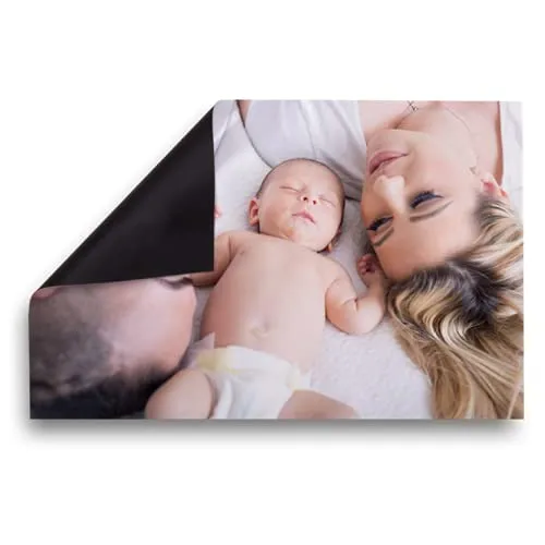 Personalisierbare Fotomagnete mit eigenen Bildern und Texten selbst gestalten - 28 x 18 cm - Magnetschild für Kühlschrank, Pinnwand oder Tafel