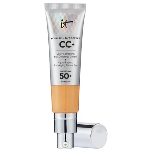 it Cosmetics Your Skin But Better CC+ Cream SPF 50+ Tan 32 ml - Abdeckartikel mit Feuchtigkeitspflege und hohem Lichtschutzfaktor 50. Die multifunktionale Cream bietet intensive Hydratation und einen makellosen Teint, während sie Hautunregelmäßigkeiten zuverlässig abdeckt.