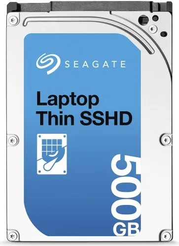 Seagate Laptop Thin SSHD ST500LM000 500 GB Hybrid Festplatte - 2,5 Zoll Hybrid-Festplatte mit 500 GB, kombiniert die Geschwindigkeit einer SSD mit der Kapazität einer HDD, ideal für schlanke Laptops und schnelle Systemreaktionen.