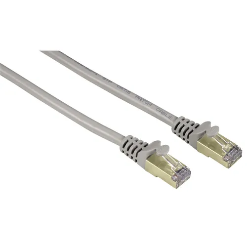 Hama Ethernet Cat 6 Netzwerkkabel PIMF (3 m Patchkabel, 1000Mbit/s, vergoldet, doppelt geschirmt, für z. B. Apple TV 4, Smart-TV, PC, Notebook) grau