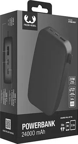 Fresh n Rebel 24000mAh Powerbank - USB-C, 20W Ultra Fast Charge, bis zu 8 Handy-Ladungen, sicher und vielseitig für unterwegs