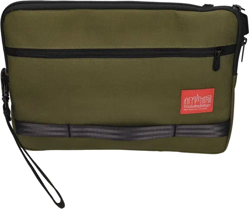 Manhattan Portage Umhängetasche Henry Portfolio Case (L) 1057, Olive - Umhängetasche aus 1000D CORDURA® mit Trennfächern und doppeltem Reißverschluss, ideal für Organisation und Schutz Ihrer Utensilien.