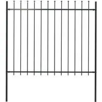 vidaXL Gartenzaun mit dekorativen Speerspitzen - Terrassen & Zäune - Stabiler und eleganter Zaun aus pulverbeschichtetem Stahl, ideal für Gartenabgrenzungen und hohe Sicherheit.