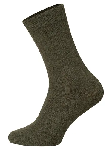 HomeOfSocks Wollsocke Luxuriöse (Merinowolle und Kaschmir) olivegrün - 2 Paar, Größe: 43-46