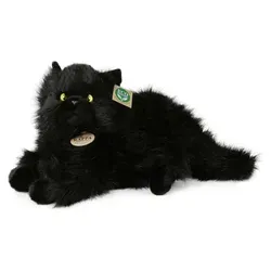 Plüsch schwarze Katze 30 cm umweltfreundlich - Schwarz