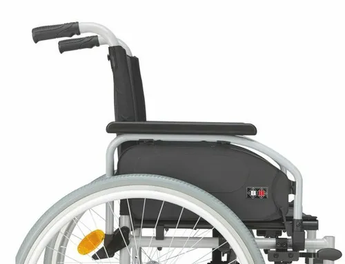 Bischoff & Bischoff S-Eco 300 SB - Faltbarer Reiserollstuhl - Rollstuhl für drinnen und draußen, faltbar, bis 125 kg belastbar, ideal für Senioren, leicht und mobil mit nur 18,4 kg.