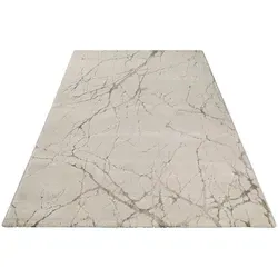 Wecon home Teppich Linus, rechteckig, Höhe: 18 mm, Gewebt, Hoch-Tief, pflegeleicht, Marmor Optik, Scandi, Wohnzimmer beige 120 cm x 170 cm x 18 mm