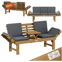 CASARIA® Gartenbank Wetterfest aus Akazie, 320kg Belastbarkeit - Bänke für den Innen- & Außenbereich, ideal für bis zu 4 Personen. Diese moderne Gartenbank ist klappbar, pflegeleicht und bietet eine maximale Belastbarkeit von 320 kg.