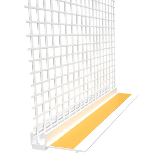 Anputzleiste PVC ohne Gewebe 6 mm, 1,40 m - 30 Stück Paket - Baumaterial für Putz- und Gipsarbeiten, bietet einen flexiblen, wasserdichten Anschluss zwischen Putz und Rahmen, ideal für Alt- und Dünnschichtputze.