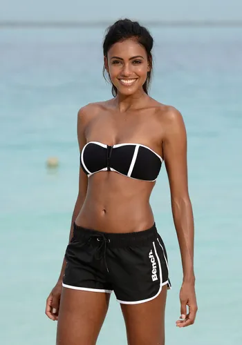 Badeshorts BENCH. Damen Schwarz, Gr. 36 - Stylische Badeshorts aus softer Microfaser mit elastischem Bund und Außenkordel. Perfekt für Strand und Pool, ergänzt ideal Ihre Bikinis.