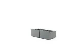 Schubladen-Set auf Rollen - 2 große Schubkästen, grau lackiert - Rollcontainer für Kinderzimmer, ideal zur Aufbewahrung und Ordnung. Passt perfekt zu PINO Betten PIMS90 von VIPACK.