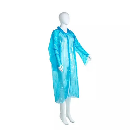Ampri Schutzkittel Einweg PE blau, 50 Stück - Praktischer Einweg-Besuchermantel aus wasserdichtem PE, 115 cm lang, ideal für hygienische Einsätze. 50 Stück pro Box, perfekt für den professionellen Einsatz.
