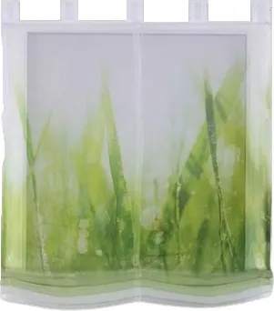 Digitaldruck Schlaufen Raffrollo Plymouth grün 45x140cm - Elegantes Schlaufen-Raffrollo aus transparentem Voile, digital bedruckt für einen modernen Look. Mit einfacher Höhenverstellung und unkomplizierter Montage – ideal für stilvolle Fensterdekoration.