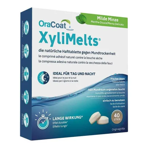 OraCoat XyliMelts Hafttabletten Milde Minze Tabletten Inhalt: 40 St
