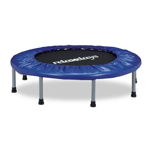 Relaxdays Faltbares Indoor-Trampolin - Platzsparendes Fitnessgerät für effektives Training von Balance und Koordination, ideal für Jugendliche und Erwachsene ab 14 Jahren, Maximalbelastung 100 kg.