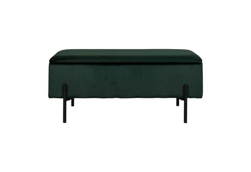 House Nordic Bank Watford - Aufklappbare Wohnzimmerbank mit Stauraum in Grün Samt - Abdeckhaube für Bänke: Stilvolle und funktionale Bank mit Stauraum, modernem Design und langlebigem Material, ideal für jedes Wohnzimmer.