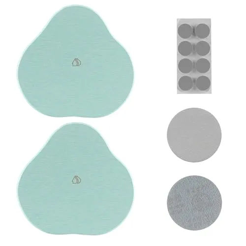 Navaris 2er Set Kieselgur Stein Untersetzer klein - Diatomaceous Tray Wasser absorbierend - Steinmatte für Badezimmer - Bad Unterlage - Mint Grün