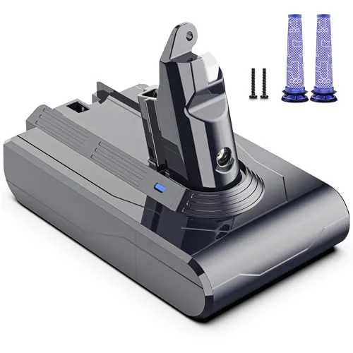 Morpilot 6500mAh Akku für Dyson V6, Ersatzakku für DC62 SV03 DC58 DC59 DC61 DC72 DC74 SV06 SV09 mit 2 waschbaren Filtern