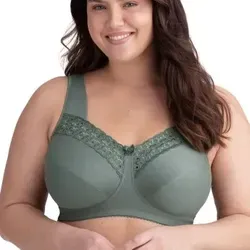 Miss Mary Broderie Anglais Soft Bra BH Grün H 90 Damen - Eleganter Soft-BH ohne Bügel von Miss Mary mit feinen Stickereien. Breite, gepolsterte Träger und flexible Passform bieten optimalen Komfort und Halt. Ideal für den täglichen Gebrauch.