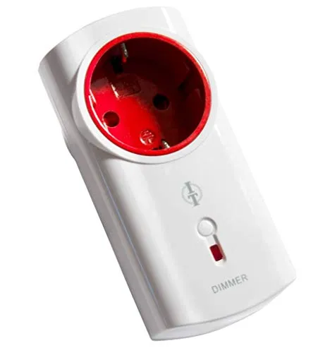 Intertechno ITLR 200 Funk-Dimmer Zwischenstecker 1-polig, 110x52x70mm, Weiss-rot
