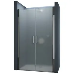 doporro Dusch-Drehtür Teramo24 115x195 cm - Duschkabine mit 2-türiger Drehtür, chromfarbenem Profil und vollsaniertem Design. Ideal für moderne Bäder und bietet einen großzügigen Verstellbereich von 25 cm.