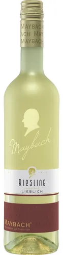 Maybach Weißwein Riesling Lieblich 0,75 L - Deutscher Riesling, lieblich und fruchtig, ideal für gesellige Abende oder als Geschenk, perfekt für Weinliebhaber.