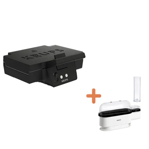 KRUPS FDK 451 Sandwichmaker - Schwarz, ideal für knusprige Sandwiches und schnelle Snacks
