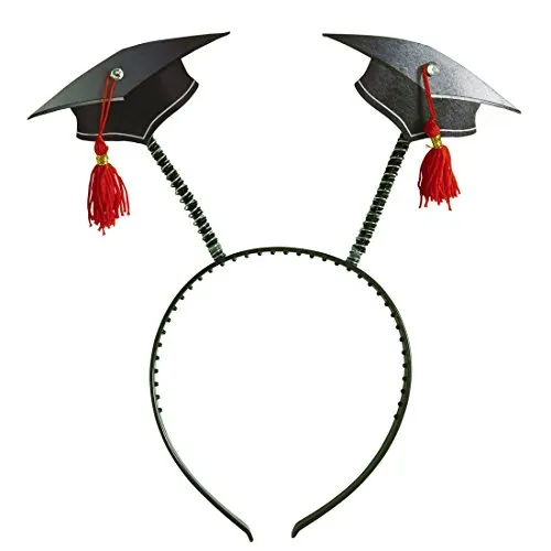 Amakando Akademiker Hut Abitur Abschlussfeier Kopfbedeckung am Haarreifen Doktor Absolventenhut Doktorhut Kostüm Accessoires Uni Diplom Kappe Bachelor Kopfschmuck