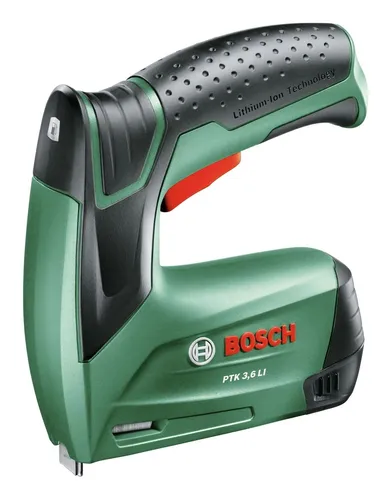 Bosch Akku Tacker PTK 3,6 LI - 3,6 Volt, integrierter Akku und 30 Schläge pro Minute, handlich und mit Ladezustandsanzeige für einfaches Arbeiten