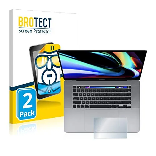 BROTECT (2 Stück Schutzfolie für Apple MacBook Pro 16" 2019 (Touch Trackpad) Displayschutz Folie Ultra-Klar