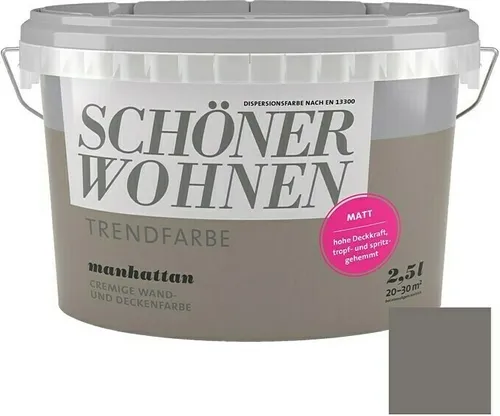 Schöner Wohnen Trendfarbe matt 2,5 L Farbwahl, Farbe:Riviera