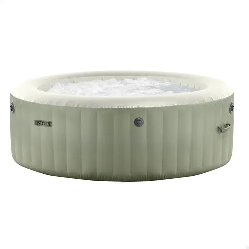 INTEX Whirlpool Pure SPA 196x71 für 4 Personen mit Kalkschutz - Runder, aufblasbarer Whirlpool für 4 Personen mit 120 Luftdüsen. Inklusive Heizsystem, Filterpumpe und praktischer Abdeckung. Ideal für entspannende Stunden im Freien.