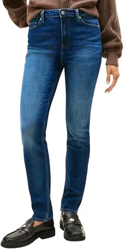 Tommy Hilfiger Slim-fit-Jeans DNM NEW DOREEN SLIM RW blau 29 - Hochwertige Slim-fit-Jeans aus elastischem Denim, ideal für lässige Outfits. Bequeme Passform mit normaler Leibhöhe und Gürtelschlaufen.
