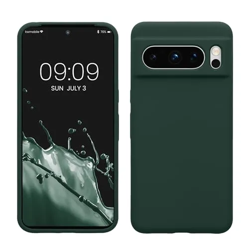 kwmobile Handyhülle für Google Pixel 8 Pro Hülle, für Pixel 8 Pro Case - Hülle Silikon - kabelloses Laden - Moosgrün