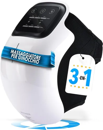 FORTHiQ Schnurloses Knie-Massagegerät - Massagegerät für Schmerzlinderung bei Kniebeschwerden, mit 3 Vibrationsstufen und 3 Wärmemodi, inkl. Infrarot- & Lasertherapie, kabellos und leicht für Anwendung zu Hause oder unterwegs.
