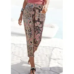 7/8-Hose LASCANA für Damen, Gr. 40, bunt - Luftige 7/8-Hose von Lascana mit elastischem Bund und Alloverdruck. Perfekt für den Sommer, bietet sie einen figurumspielenden Schnitt und seitliche Eingrifftaschen. Ideal für casual Outfits.