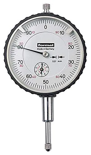 Präzisions-Messuhr D58mm - Stoßgeschützt und Langlebig - Messwerkzeuge mit DIN 878-Standard, stoßgeschützt durch ein Schutzrad und aus rostfreiem Stahl für höchste Genauigkeit und Langlebigkeit.