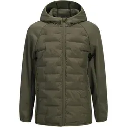 Jack & Jones Perfect Hybrid Jacke Junior - Olivgrün - Größe 152 - Leichte Übergangsjacke für Kinder mit Kapuze und Klettverschlussbündchen. Wasserabweisend und aus recyceltem Polyester für ein angenehmes Tragegefühl. Ideal für aktive Tage im Freien.
