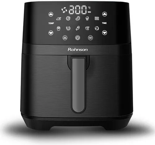 Rohnson R-2846 Heißluftfritteuse - 7 l - Kompaktfriteuse mit digitaler Steuerung, 10 Automatikprogrammen und 1800 W Leistung für fettfreies Frittieren. Ideal für gesunde Mahlzeiten!