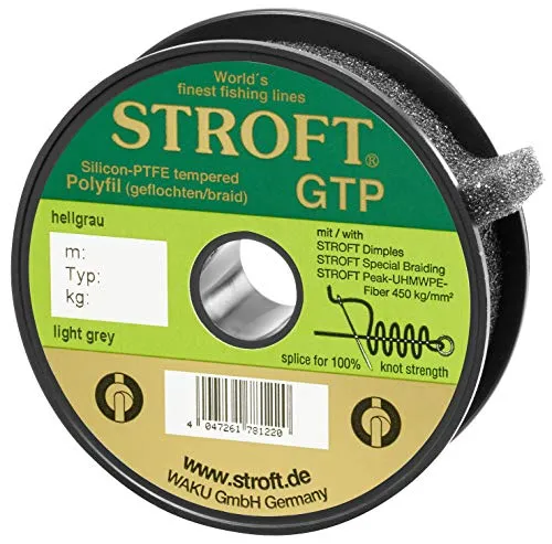 STROFT GTP Typ R2 - 150 m Hellgrau - Angelschnur mit einer Tragkraft von 5,5 kg und einem Durchmesser von 0,18 mm. Ideal für präzises Angeln und hohe Belastungen.
