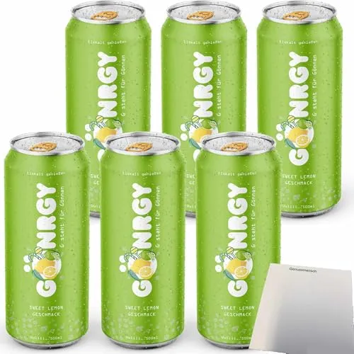 usy Bundle für GÖNRGY Sweet Lemon by Montanablack 6er Pack (6x0,5l Dose) incl. DPG Pfand + usy Block
