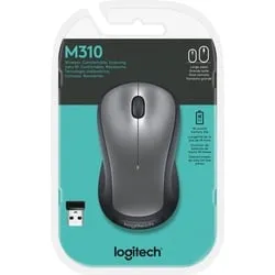 Logitech Maus M310, Wireless, silber Optisch, 1000 dpi, 3 Tasten, Retail
