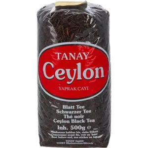 Tanay Ceylon Schwarzer Tee 500g - Schwarzer Ceylon Tee, aromatisch und vegan, ideal für Teegenuss und entspannende Teatime. Genießen Sie dieses natürliche Heißgetränk ohne Konservierungsmittel!