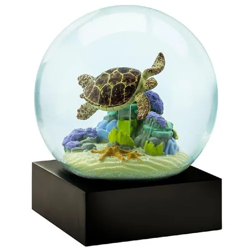 Cool Snow Globes Skulptur Schneekugel Sea Turtle - Skulpturen mit einer zauberhaften Meeresschildkröte, die in einer Schneekugel gefangen ist – ideal für Sammler und als Geschenk!