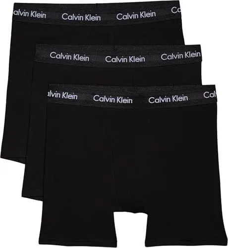 Calvin Klein Herren Boxer Briefs aus Baumwolle mit Stretch, Schwarz (Black W Black Wb), M - Herren-Boxershorts aus 95% Baumwolle und 5% Elastan, ideal für Komfort und sportliche Aktivitäten dank optimaler Passform und elastischem Bund.