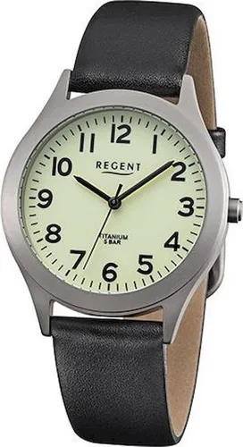 Regent Quarzuhr F-1268 - Elegante Herrenuhr mit schwarzem Armband, ideal für jeden Anlass und perfekt für stilbewusste Männer.
