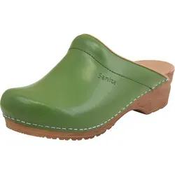 Sanita Original-Sandra Open Clog Green Gr.36 - Modischer offener Clog aus hochwertigem Kunstleder, ideal für Alltag und Freizeit. Genießen Sie maximalen Komfort durch die weiche Mikrofaser-Innensohle und die gute Belüftung.